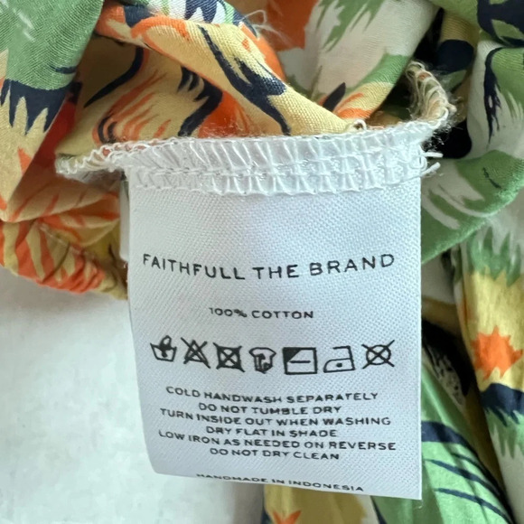 Faithfull the Brand Pontina Top Balloon Sleeve Floral Print, Size 4 NWOT - Picture 7 of 7